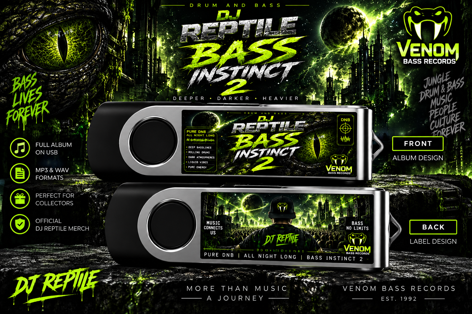Bass Instinct 2 Collector's USB Album by DJ Reptile
