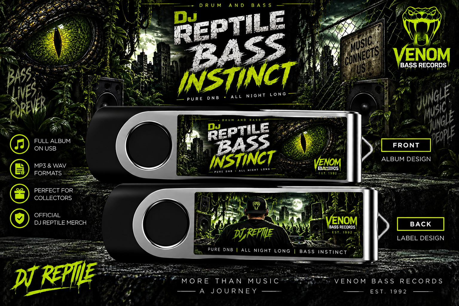 Bass Instinct Collector's USB Album by DJ Reptile